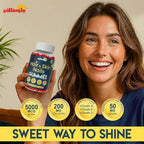SINCE 1871 GÜLLÜOGLU Hair, Skin & Nails Gummies – Biotin 5000 mcg, Collagen 200 mg & Keratin 50 mg – with MSM, Bamboo & Vitamins A, C, D, E – Gluten-Free, Non-GMO, 60 Berry Gummies