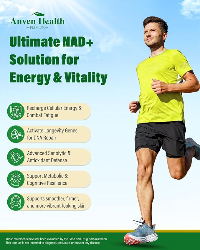 Liposomal NAD+ Resveratrol Supplement - NMN Alternative with Trans-Resveratrol, Quercetin & Fisetin - NAD Plus for Women and Men, Cellular Energy & Healthy Aging, Non-GMO | 180 Capsules