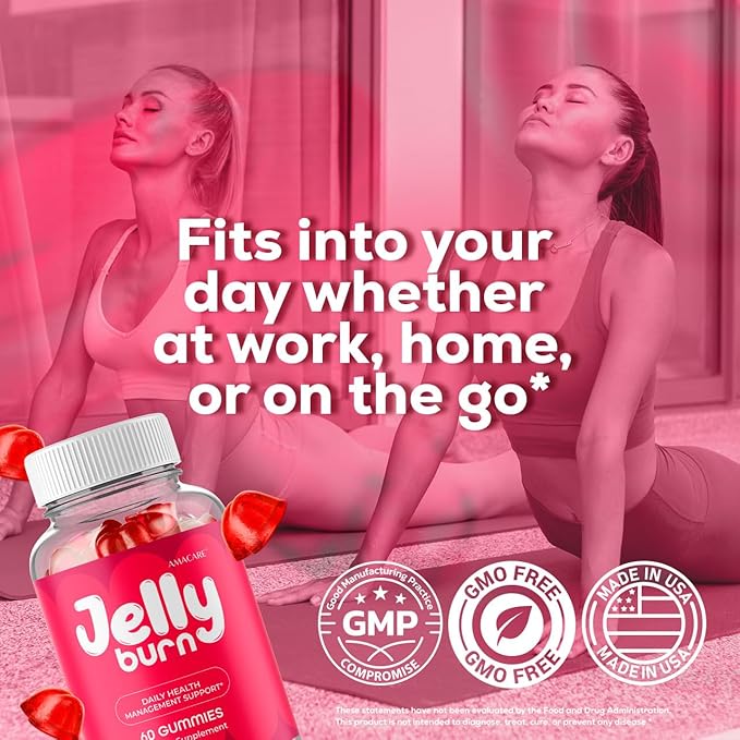 (3 Pack) Jelly Burn Gummies – Advanced JellyBurn Gummy Premium Formula, Daily JellyBurnGummies All Natural Maximum Strength, Vitamin Support for Overall Health and Wellness, 180 Gummies for 3 Months