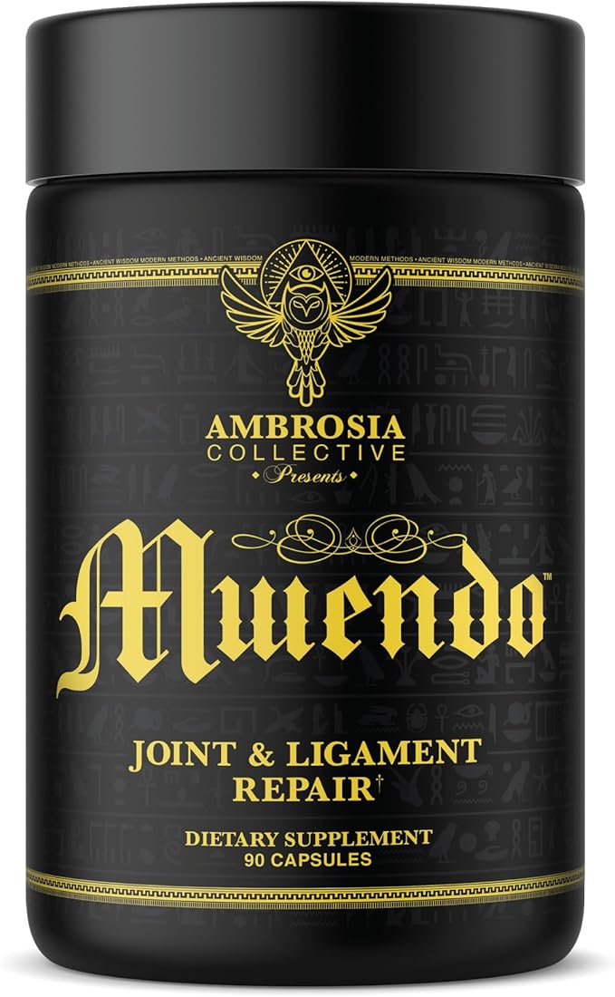 Ambrosia Mwendo Joint Support Supplement | BioCell Collagen, Tart Cherry & Cissus | Ligament, Tendon & Connective Tissue Support | ParActin for Mobility | 90 Veggie Capsules