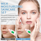 Milk Skin Care Set - 9PCS Milk Skin Care for Kids Ages 8-12 with Cleanser, Toner, Serum, Eye Cream, Face Cream, Sunscreen, Facial Masks - Deep Hydrating, Smooth & Delicate Skin for Girls & Women