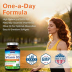 Innate Vitality Vitamin D3 5000 IU (125 mcg), High Potency Vitamin D for Bone, Teeth, and Immune Health Support, Non-GMO, No Soy or Gluten, in Olive Oil, Mini Softgels, 90 Count