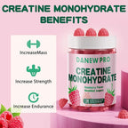 NSF Certified Creatine Gummy 5g - Creatine Monohydrate Gummies for Men & Women, Creatine Monohydrate for Muscle Strength, Muscle Builder, Energy Boost, Pre-Workout Supplement(120 Count)-Raspberry