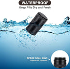 Metal Pill Box 2 Times a Day - Waterproof Samll Pill Case for Purse - Travel Pill Container, Portable Medicine Organizer Holder for Vitamin, Fish Oils, Supplements 1 Pack