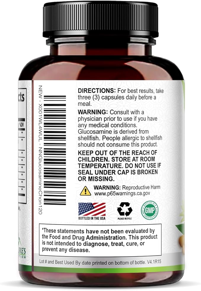 Glucosamine Chondroitin MSM - Joint Support Supplement for Joint Mobility, Comfort and Cartilage Support For Men and Women - Glucosamine Complex Supplements with Turmeric & Boswellia - 120 Capsules