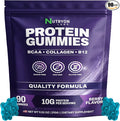 Whey Protein Gummies Zero Carb | 250g Total Protein per Bag |10g per Serving Plant Based 4 in1 Collagen & Vitamin B12 for Men & Women | 0 Sugar Gluten Free Non-GMO Mixed Berry Flavor