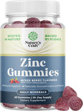 Extra Strength Zinc Gummies for Adults - Chewable Zinc Supplements for Women & Men for Energy & Immune Support - Vitamins & Mineral Supplements - 60 Count