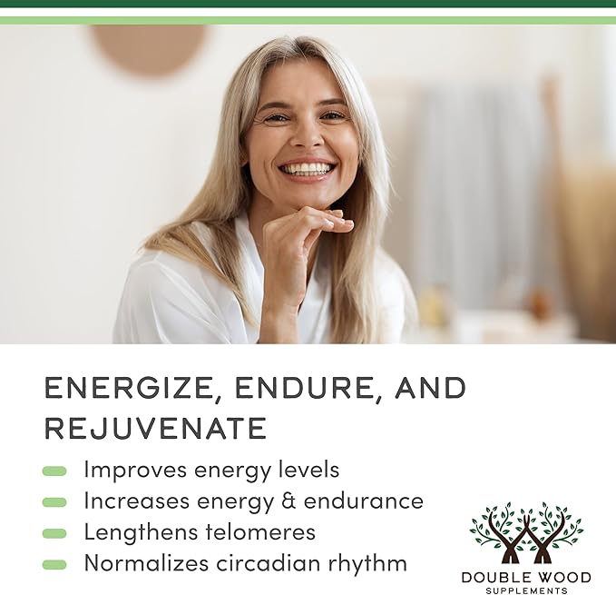Double Wood Supplements NAD+ Anti Aging & Cell Regeneration | 500mg of 95% Pure NAD Plus Per Serving, 30 Day Supply | Similar to Nicotinamide Riboside | Third Party Tested, Vegan Safe, Non-GMO