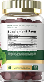 Carlyle Ginkgo Biloba | 70 Gummies | 45:1 Leaf Extract | with Peach Raspberry Flavor | Vegan, Non-GMO, Gluten Free Supplement