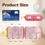 3Pcs Pill Organizer with Medicine Labels, 10 Compartments Travel Pill Box with Removable Labels, Portable Foldable Supplement Box Holder for Fish Oil Vitamin