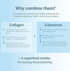WONDERCOW Collagen Peptides Powder w/Bovine Colostrum, Naturally-Sourced Hydrolyzed Bone Collagen Powder, Hair Skin Nail & Joint Support,Type I & III Grass-Fed Collagen Supplements for Women & Men
