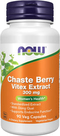 NOW Supplements, Chaste Berry Vitex Extract 300 mg with Dong Quai, Women's Health*, 90 Veg Capsules