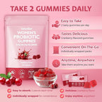 Women Probiotic Gummies for Women – Digestive & Feminine Balance Support, Gut Health, Debloat, with Prebiotics & Cranberry, Vegan, Gluten Free, Non-GMO – 60 Gummies