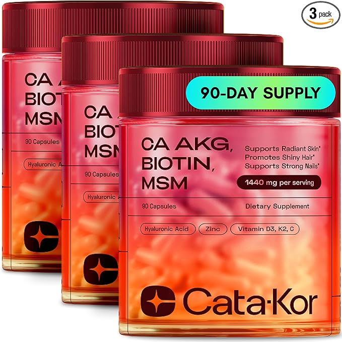 Hair Skin and Nails Vitamins for Women – Biotin Collagen Hair Supplement | Hyaluronic Acid | Calcium AKG | MSM | Vitamin C & Vitamin D3 K2 – Hair Growth Vitamins for Women – 270 Caps (3 Pack)