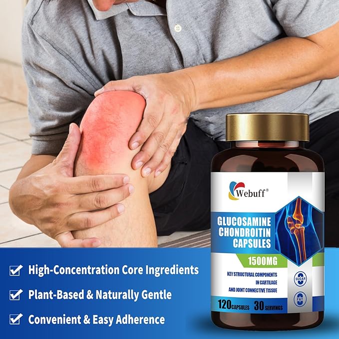 Glucosamine Chondroitin Capsules Support to Maintain Healthy Joint Function and Mobility Turmeric Dietary Supplement 120 Capsules (120 Count (Pack of 2))