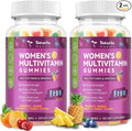 Totaria 2PCS Sugar Free Womens Multivitamin Gummies with Iron, Women's Multivitamin w/Vitamins C, D3 K2, B12, Filled Gummies for Daily Nutritional Support| Immune Support| Skin Health, Mixed Flavors