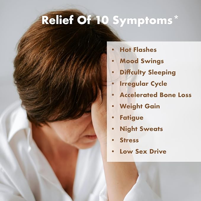 VHC Menopause Support Supplement with Soy Isoflavones & Black Cohosh Hormone Balance, Hot Flash Relief, Night Sweats Dong Quai, Red Clover, Chasteberry 30-Day Supply
