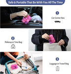 Foldable & Portable Weekly Pill Organizer 2 Times a Day with Clear Printed Labels - 7 Day AM PM Medicine Box, Week Daily Travel Pill Case Holder for Medications, Vitamin, Supplement - Clear Pink