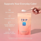 TRIP Magnesium Glycinate Powder with L-Theanine & Lion’s Mane, Sugar Free Magnesium Supplement for Adults, 250mg Magnesium per Drink Mix Serving, Pomegranate Orange Blossom, 1 Bag - 30 Servings