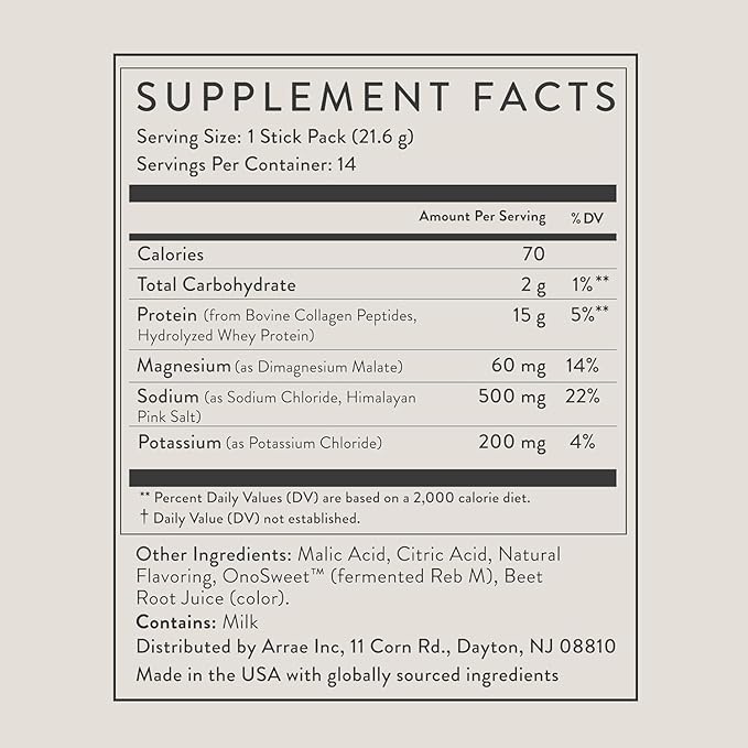 Arrae Clear Protein – Natural Protein Supplement, Smooth Texture, Easy to Mix, 20 Servings, Clean Formula with Electrolytes