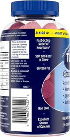 TUMS Gummy Bites Dietary Supplement for Occasional Heartburn Relief, Upset Stomach and Acid Indigestion, Cherry Berry Burst - 108 Count