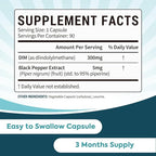 DIM Supplement 300mg for Women and Men, with Black Pepper Extract, 90 Capsules