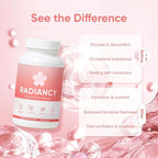 Radiancy Probiotic for Women Vaginal Health - Vaginal Dryness & Ph Balance with Lactobacillus Strains, Cherry Blossom Extract, Hyaluronic Acid, Vitamin C | 120 Count