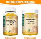 9-in-1 Probiotic Prebiotic Fiber Gummies for Adults & Teens, Fiber Supplement Pro with 5 Billion CFU Bacillus Coagulans, Psyllium Husk, FOS, Inulin, ACV for Digestion & Gut, 60 Vegan Pineapple Gummies
