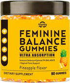Suiyilary Feminine Probiotics Gummies for Women, Pineapple Gummies PH Balance, Premium Vaginal Health, Immune Support, Vegan, Gluten-Free, Hawaiian Pineapple 90 Gummies 45 Servings