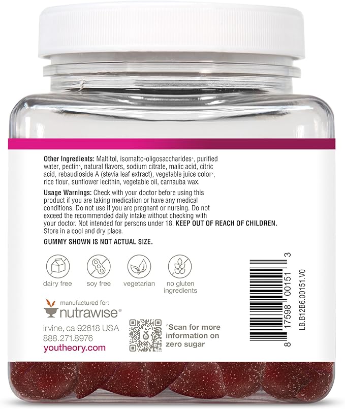 Youtheory B12B6 Zero Sugar Gummy 90ct
