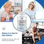 Calcium Citrate 1200mg Supplement with Vitamin D3 for Women and Men - Calcium Magnesium Zinc D3 Supplement for Bone, Teeth, Immune Support, Vegan-Friendly - 120 Tablets (2 Pack)