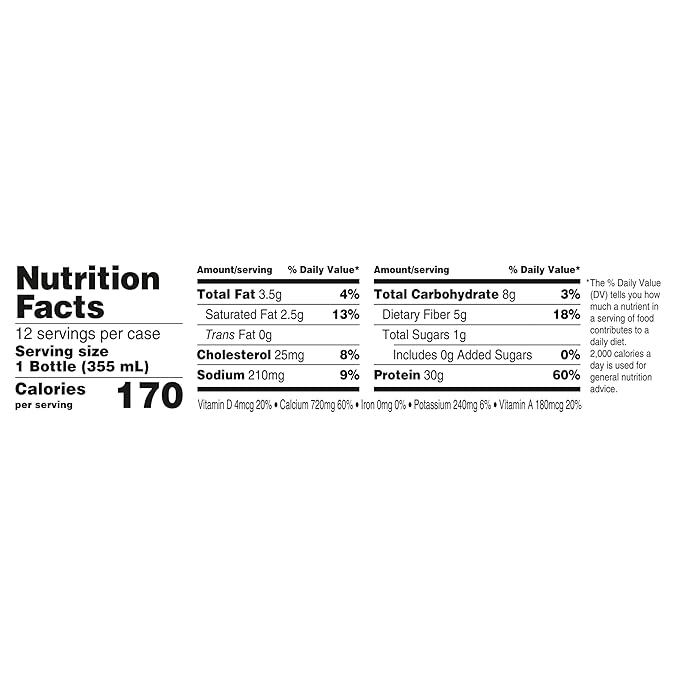 Oikos Protein Shake, Vanilla, 30g High Protein Drinks, Shelf Stable, Ready to Drink, 5g Prebiotic Fiber, 12 fl oz Bottle (Pack of 24)