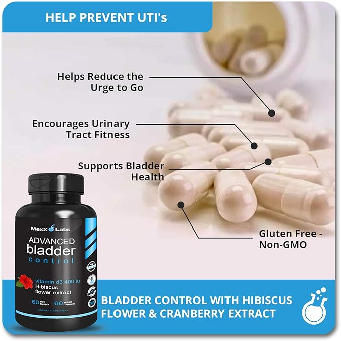 Advanced Bladder Control Supplements for Women & Men - Supports Urinary Tract Health - Helps Overactive Bladder & Urinary Tract Infection - Cranberry Pills + Pumpkin Seed Oil Extract, 60 Ct