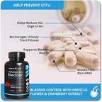 Advanced Bladder Control Supplements for Women & Men - Supports Urinary Tract Health - Helps Overactive Bladder & Urinary Tract Infection - Cranberry Pills + Pumpkin Seed Oil Extract, 60 Ct