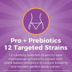 NewRhythm Menopause Probiotics for Women, 7-in-1 Relief, Prebiotics, Black Cohosh Trans-Resveratrol Chasteberry Red Clover Dong Quai, Hot Flashes Night Sweats, No Soy, No Estrogen, 30 Ct