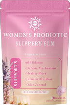 Women's Probiotic & Prebiotic Slippery Elm Gummies, Pineapple Gummies for Women pH, Gut Health & Immune System, Gluten-Free, Vegan Premium Feminine Balance Gummie, 60 Gummies(1 Pc)