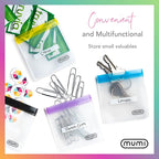 MUMI Mini Zipper Pouch Set – 7 Reusable 3x3” Clear Mesh Zipper Bags with Writable Labels | Small Leak-Proof Small Pouches for Travel, Pill Bag Storage, Purse Organizer, Makeup, Medicine & Crafts