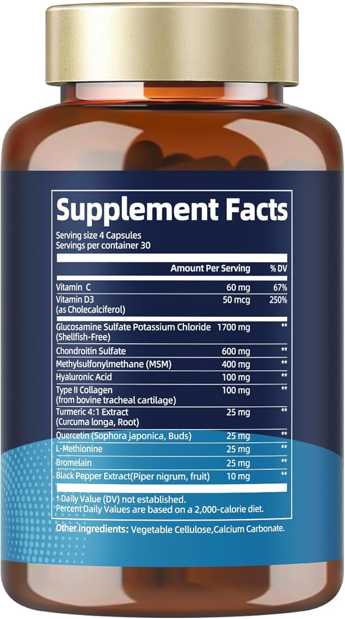 Totaria Liposomal Glucosamine Chondroitin MSM Collagen | 3000 MG | Joint Support Supplement Bone Health Support Flexibility & Cartilage Maintenance for Men & Woman Supplement, Non-GMO