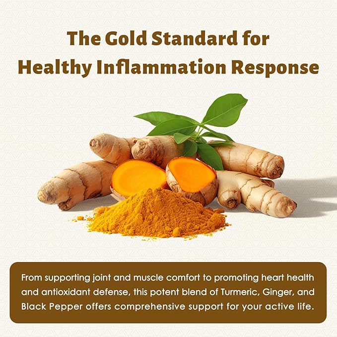 Turmeric Curcumin Supplement 1,500mg, 95% Standardized Curcuminoid with Ginger, MCT Oil, & Black Pepper for Better Absorption, for Antioxidant & Joint Support, 120 Capsules