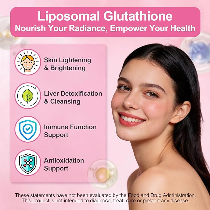 Liposomal Glutathione Gummies 1000mg, High Absorption Glutathione Supplement with Vitamin C, NAC, Milk Thistle for Skin Health, Liver Detox & Immune, Vegan, Sugar Free, Strawberry Flavor, 60 Count