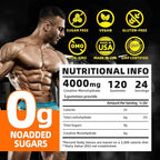 Creatine Monohydrate Gummies for Men & Women, 4g of Creatine Monohydrate per Serving for Maximum Power Strength, Performance, Sugar Free, Vegan, Pre-Workout Supplement(120 Count)-Orange