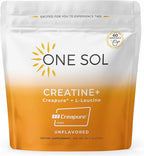 One Sol Creatine for Women, All Natural Women’s Creatine Powder w Creapure & Leucine, Increase Lean Muscle Mass, Reduce Recovery Time, Promotes Brain & Bone Health (Unflavored, 60 Servings)