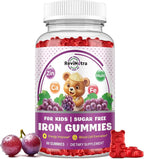 Iron Supplement Gummies for Kids - with Calcium, Zinc, Kids Multivitamin with Iron Gummies - Immune Support, Blood Builder & Energy Support for Iron Deficiency, Anemia, Vegan - 60 Count Grape Flavor