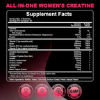 Creatine for Women, Creatine Monohydrate Gummies with Collagen, BCAA, L-Carnitine & Taurine, Strawberry Flavor, Energy Creatine Supplement for Muscle Strength, Energy Boost, Sugar Free, 120 Count