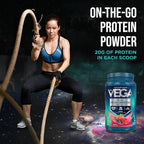 Vega Protein + Supergreens - 20g Plant-Based Protein, Berry, 26 Servings, Real Greens & Veggies, Vegan Keto, 0g Added Sugar, Non-GMO, Gluten Free, Dairy Free, 1.7lbs (Packaging May Vary)