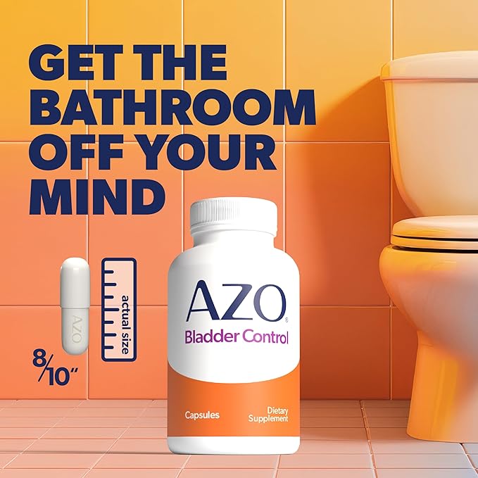 AZO Bladder Control with Go-Less Daily Supplement | Helps Reduce Occasional Urgency, leakage due to laughing, sneezing and exercise††† | 72 Capsules