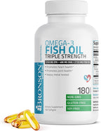 Bronson Omega 3 Fish Oil Triple Strength 2720 mg, High EPA 1250 mg DHA 488 mg, Non-GMO Heavy Metal Tested, 180 Softgels