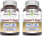 Amazing Formulas Brewers Yeast 1500 Mg Per Serving Tablets Supplement | Non-GMO | Gluten Free | Made in USA (240 | 2 Pack)