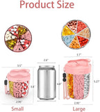 Large Pill Organizer,Supplement Organizer for 7 Different Vitamins,Pill Dispenser with Anti-Mixing Design,Easy to Retrieve Meds,Includes 20 Pcs Labels,Travel Pill Organizer(Pink)
