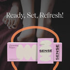 Sense Cleansing Wipes (24 Pack) Individually Wrapped pH Balance Wipes for Women - Made in the USA, Flushable Wipe, On-The-Go Before and After Freshness Intimate Wipe, Feminine Care